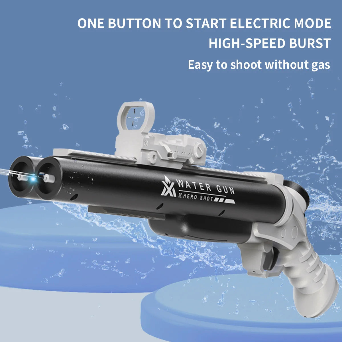 Hero Shot Automatic Electric Water Gun – Large Capacity LED Beach Toy for Kids & Adults