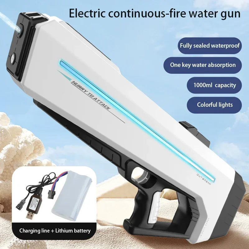 Outbreak Fully Automatic Electric Water Gun with LED Lights – Summer Battle Toy for Kids