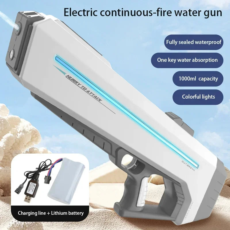 Outbreak Fully Automatic Electric Water Gun with LED Lights – Summer Battle Toy for Kids