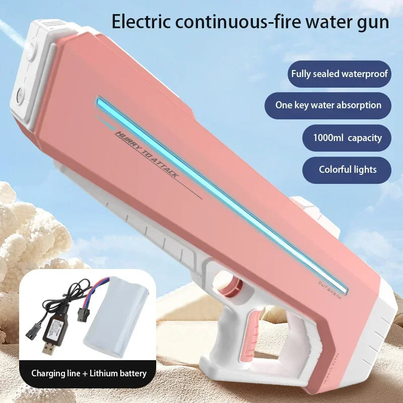 Outbreak Fully Automatic Electric Water Gun with LED Lights – Summer Battle Toy for Kids